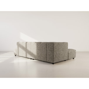 Curtis - canapé d'angle gauche 4 places sans accoudoir en tissu texturé - Vert Olive