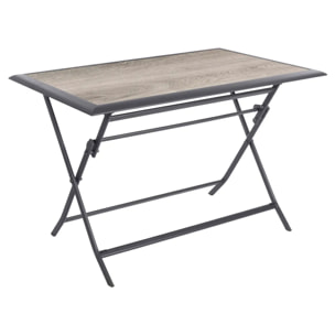 Table de jardin pliante rectangulaire Azua Gris smoke