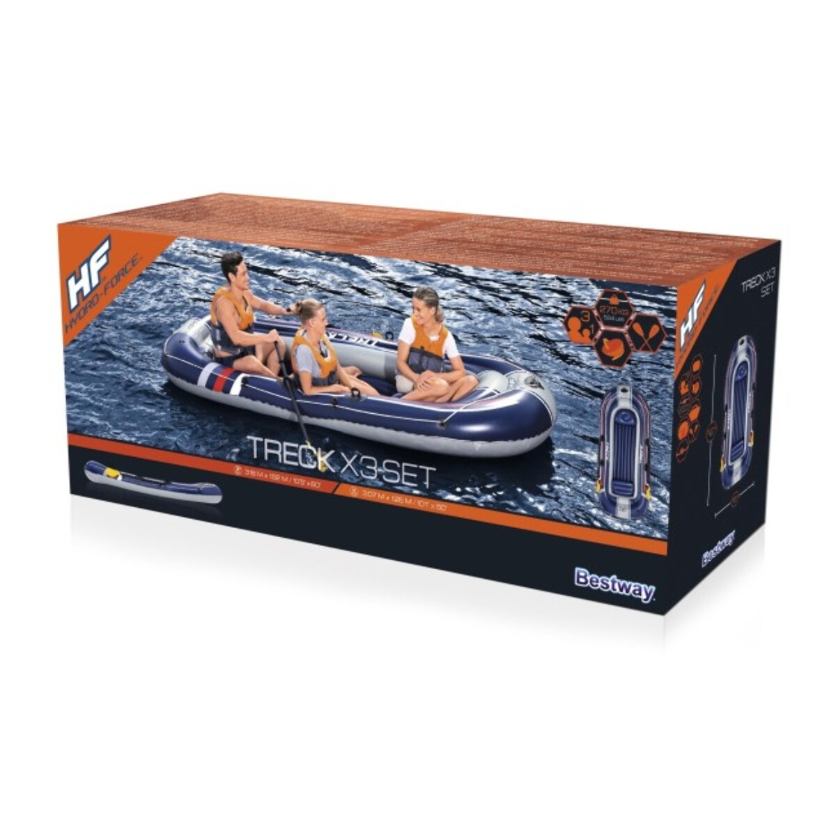 Bestway Bateau gonflable Treck X3 set Hydro-Force 307 x 126 cm