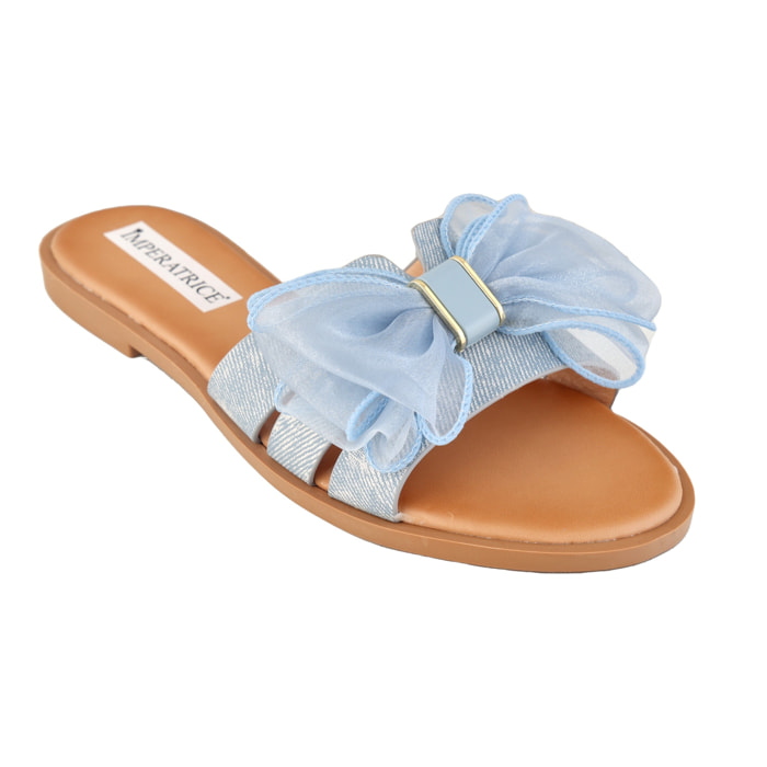 Ciabatte con fiocco in tulle