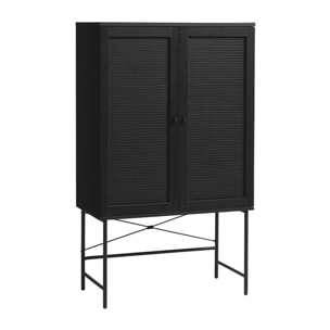 Buffet Vaisselier Bois & Cannage Manarola, L.80 x P.40 x H.135 cm, Style Bohème