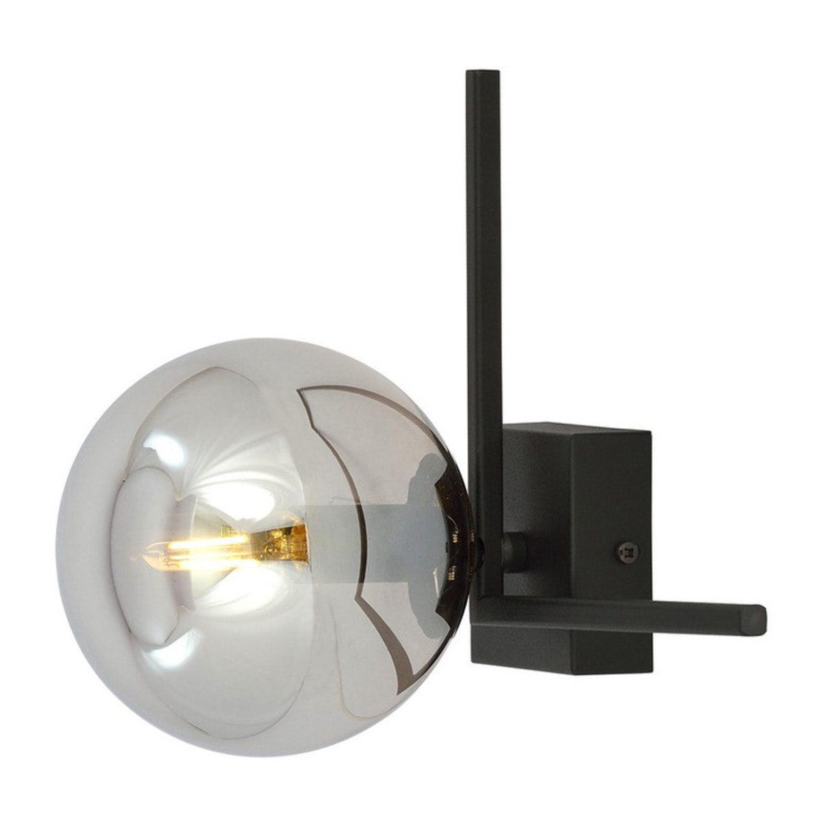 Lampada da soffitto Imago in acciaio nero e vetro grafite