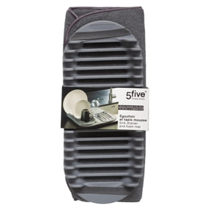 Egouttoir à vaisselle tapis 16 courverts Gris