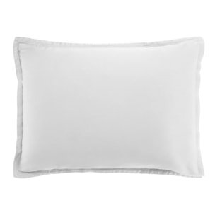 Paire de taies d'oreiller satin de coton lavé blanc optique
