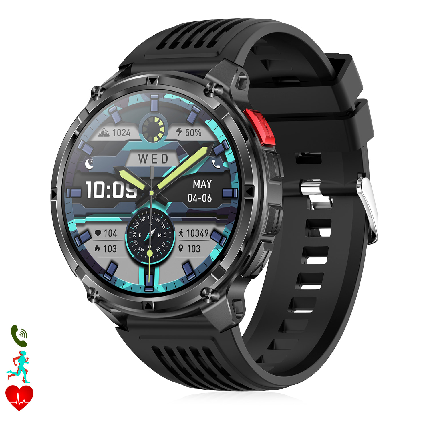 Smartwatch QS35 con IA, oltre 100 modalità sportive, assistente vocale e monitor della salute.