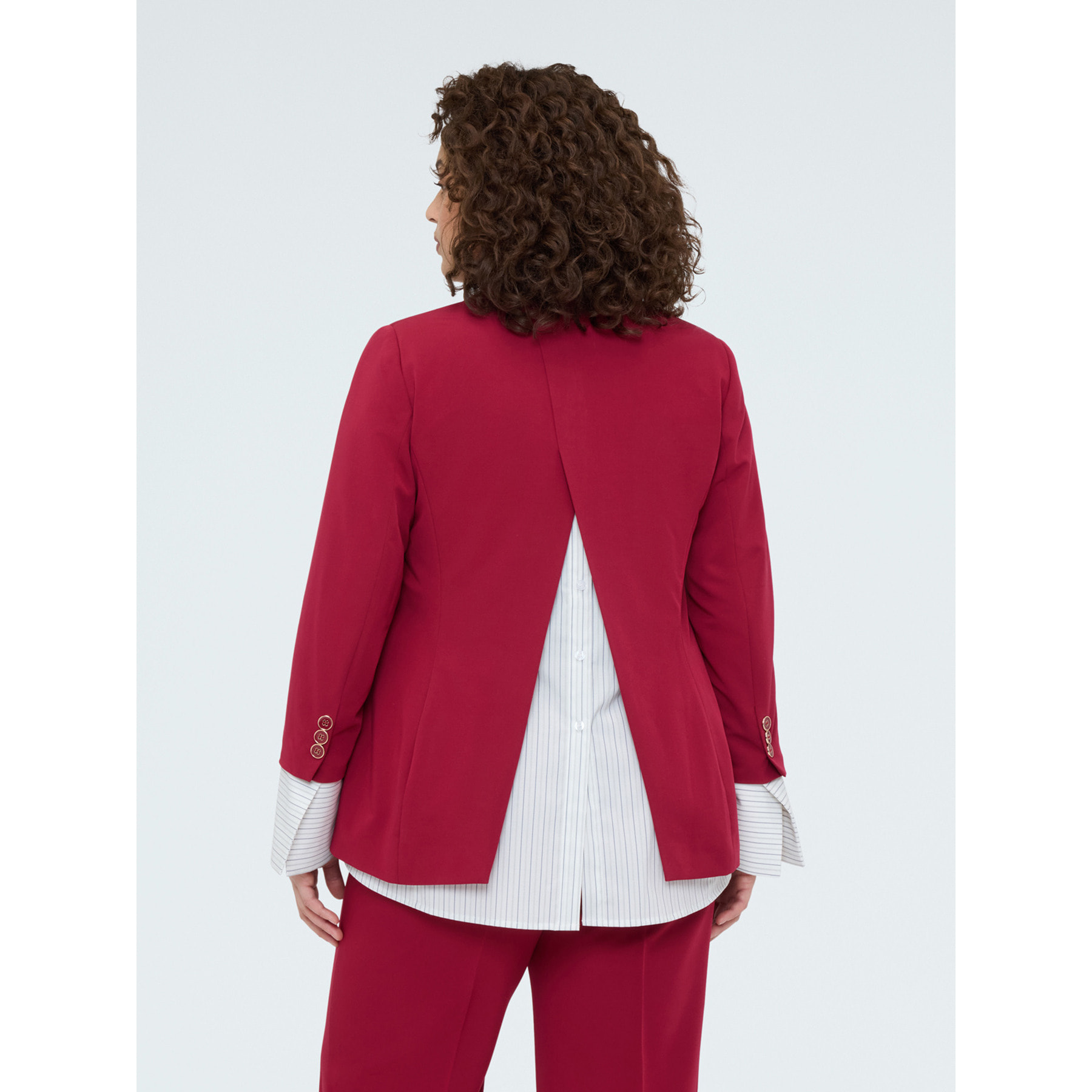 Fiorella Rubino - Blazer con polsino effetto camicia staccabile - Bordeaux