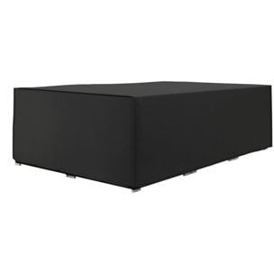 Housse de protection salon de jardin bâche etanche tissu oxford rectangulaire 222L x 155l x 67H cm noir