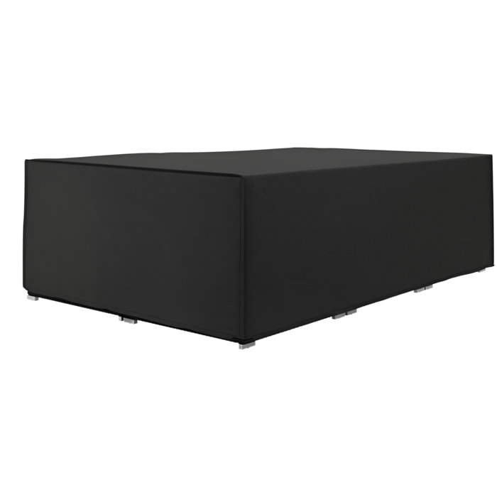Housse de protection salon de jardin bâche etanche tissu oxford rectangulaire 222L x 155l x 67H cm noir