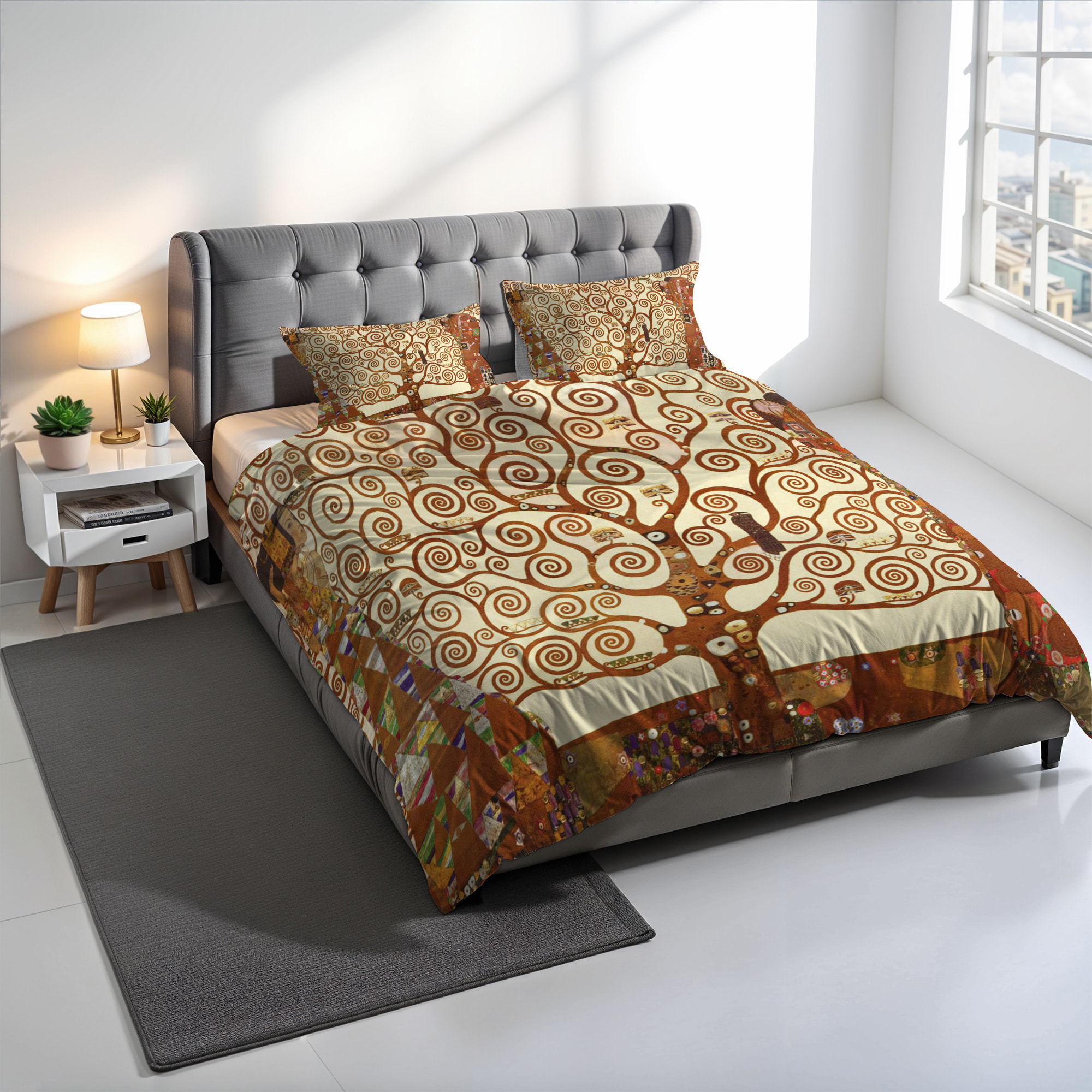 PARURE COPRIPIUMINO SOGNI D'AUTORE, Stampa Digitale, 100% Cotone, Made in Italy - 48