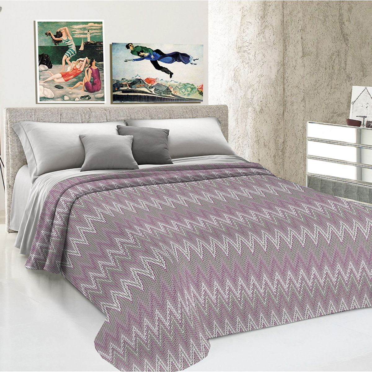 Copriletto di cotone spinato rosa