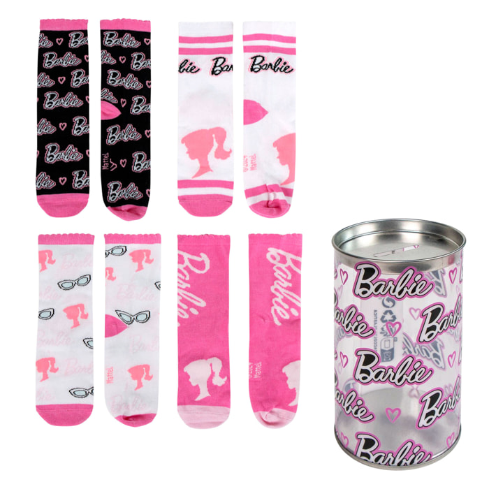Pack de 4 calcetines infantiles barbie