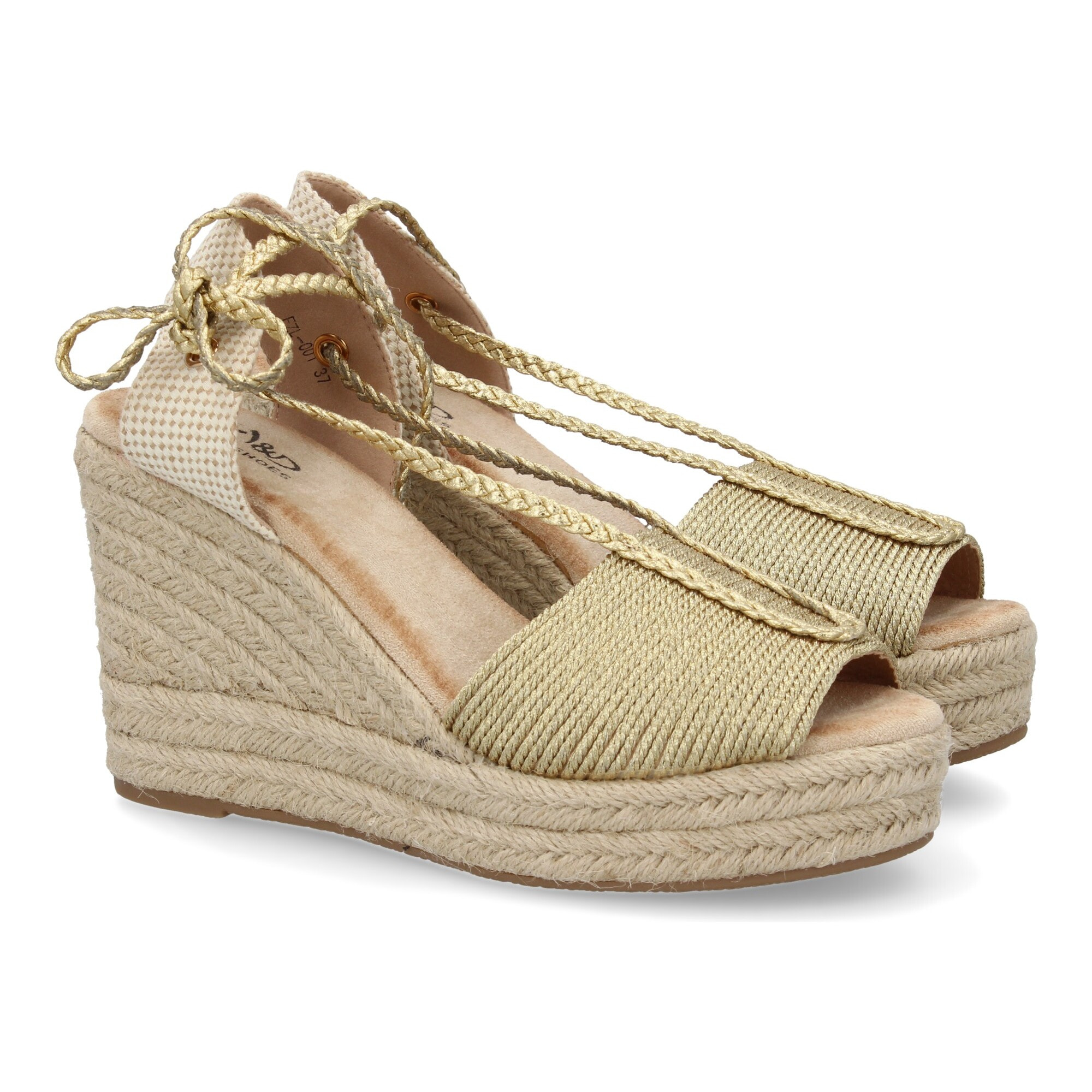 Sandalia de cuña de yute para mujer, comodas y elegantes, diseño moderno con cierre de cordones