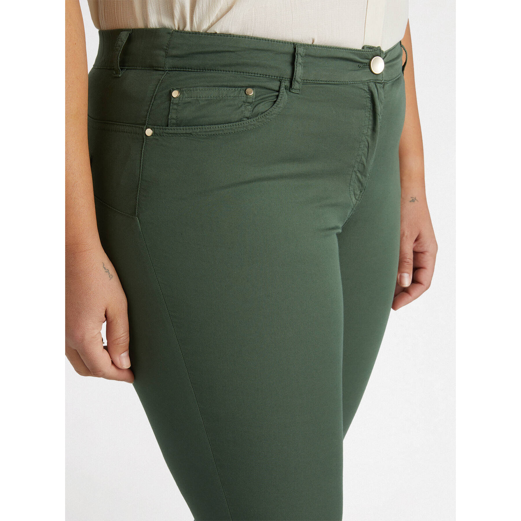 Fiorella Rubino - Pantaloni skinny - Verde militare