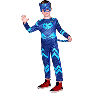 Gattoboy Catboy Costume e Maschera Carnevale Travestimento PJ Masks Blu Bambino