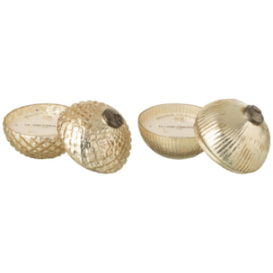 J-Line bougie parfumée Boule De Noël - verre - or - large - 2 pcs