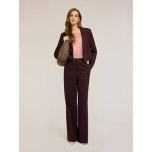 Motivi - Chaqueta corta mezcla de lino - Burgundy