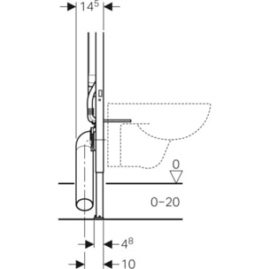 Duofix Pack Bâti-support extra-plat 114 cm UP720, gain de place + Plaque double touche SIGMA 01 blanche (111.796.00.1-B)