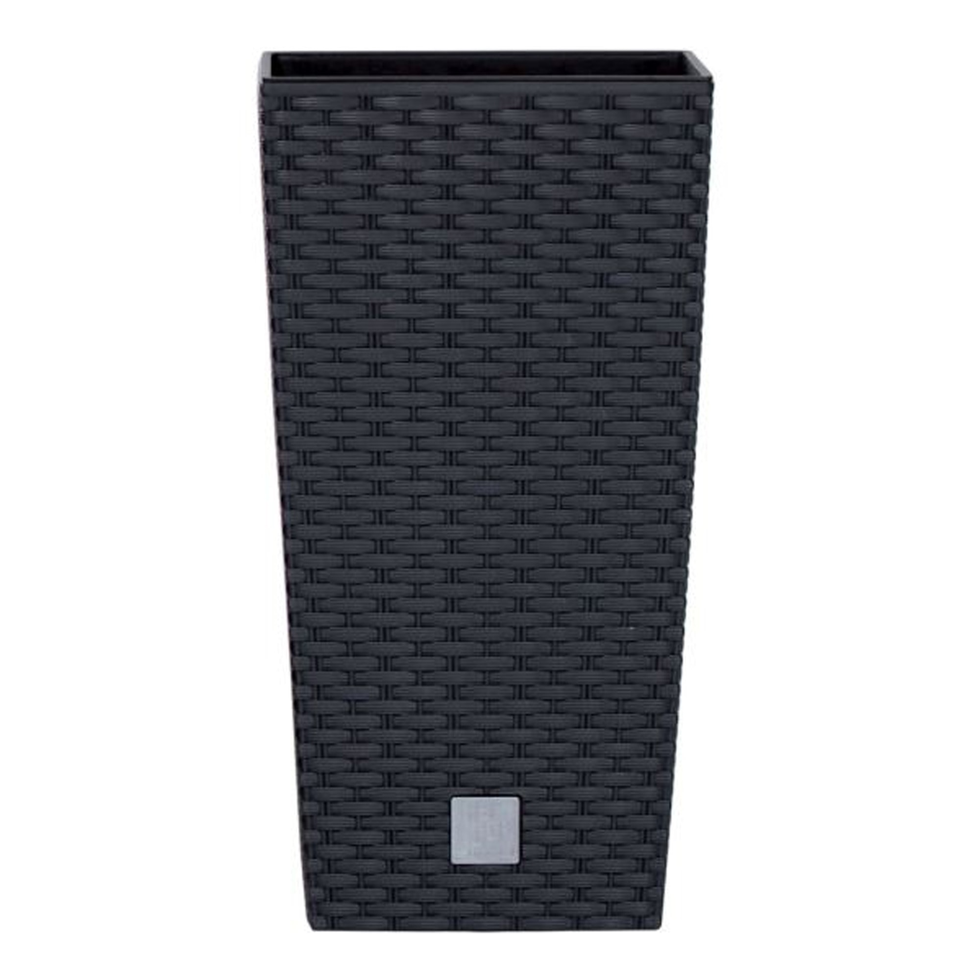 Maceta Rattan effect de 11,4 litros con inserto para plantar en color negro