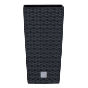 Maceta Rattan effect de 11,4 litros con inserto para plantar en color negro
