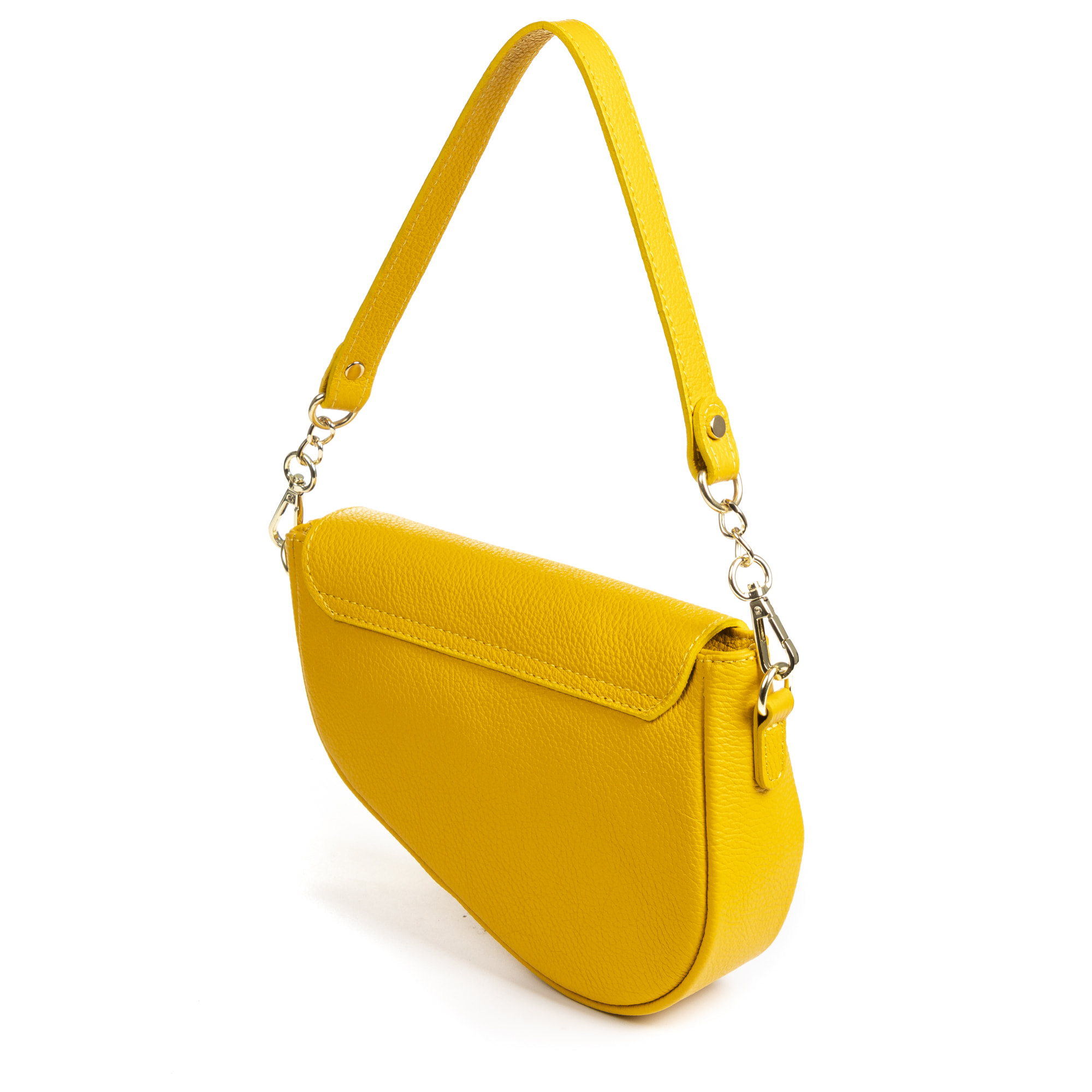 FIRENZE ARTEGIANI Borsa a Spalla da Donna Susanna. Vera Pelle Dollaro Made in Italy 22x7x17 Cm. Colore giallo