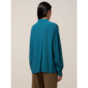 Oltre - Camicia in viscosa con taschini - Ottanio