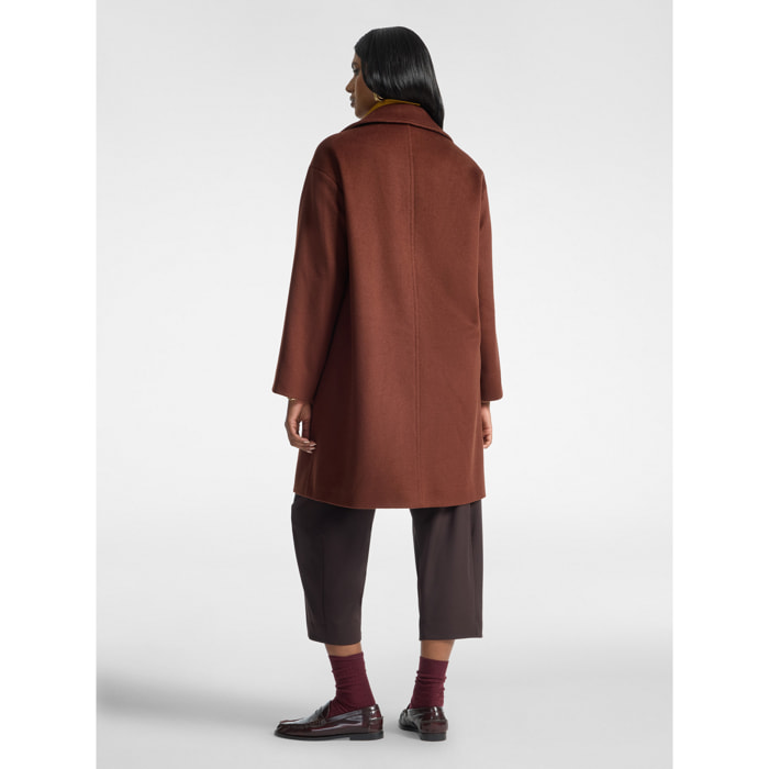 Elena Mirò - Cappotto doppiopetto in pura lana - Marrone