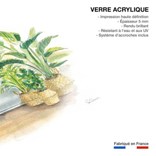 Tableau deco Baignoire tropicale Tableau plexiglas