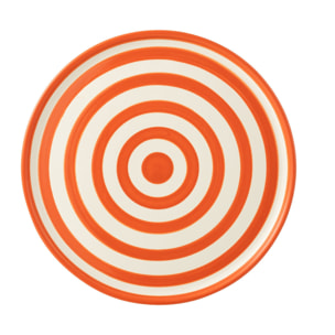 J-Line assiette Granada Stripes - céramique - blanc/orange