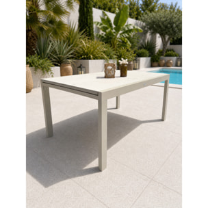 KALIBO - Table de jardin en aluminium et plateau sinterstone (10 places)
