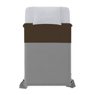 COMPLETO LETTO TRENDY CHIC MADE IN ITALY COTONE- CIOCCOLATO PIAZZA E MEZZA