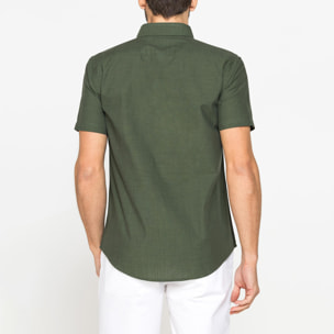 CAMICIA IN COTONE FIAMMATO EFFETTO LINO