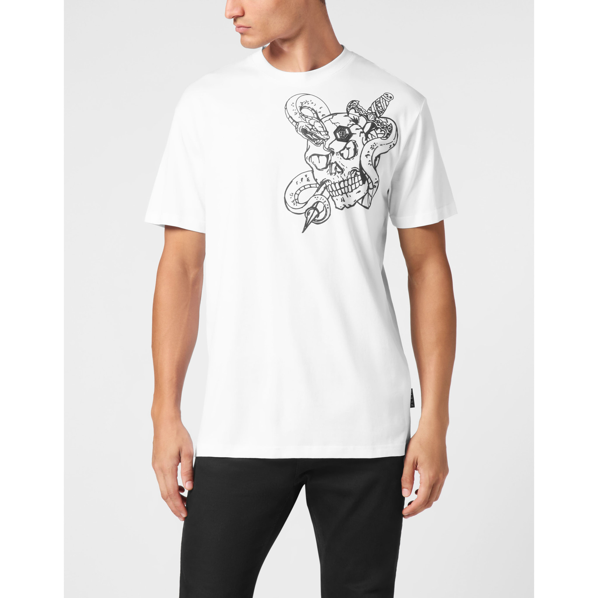 PHILIPP PLEIN T-Shirt Round Neck SNAKE