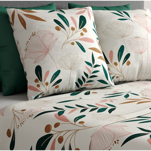 Parure De Drap 3pcs avec Drap Housse 90x190cm 100% Coton 57fils-kano