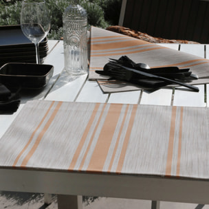 Set de table lavable à fines rayures - Jaune