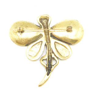 Broche libélula dorado zamak chapado 7.5cm