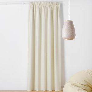 Rideau occultant galon fronceur  - Effet chiné - Blanc