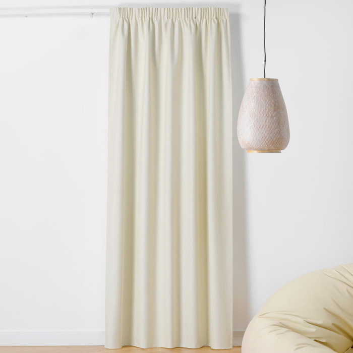 Rideau occultant galon fronceur  - Effet chiné - Blanc