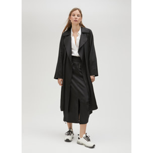 Gonna satinata con borchie