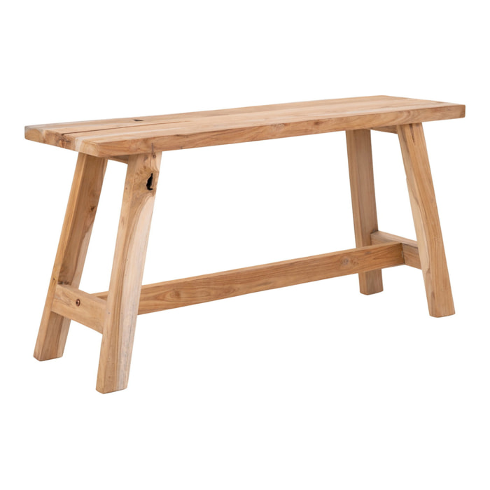 Panchina Barcelona in legno di teak naturale, 90 cm