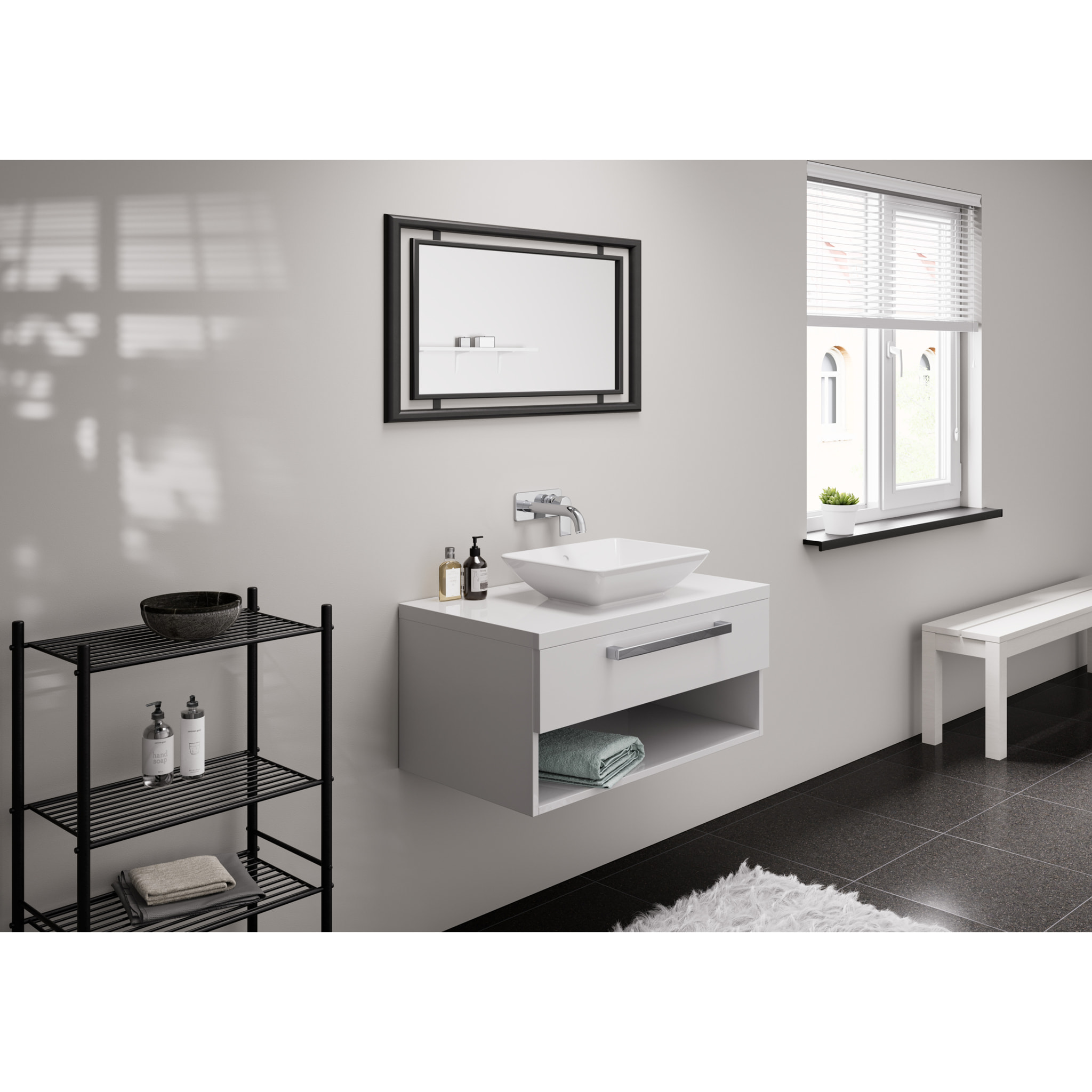 Mitigeur lavabo encastré mural Vernis Shape Chromé