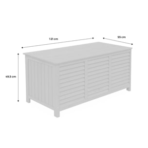 Coffre de rangement en bois. Castille. 330 litres. L130 x P64 x H60cm