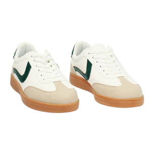 Sneakers donna bianche-verdi