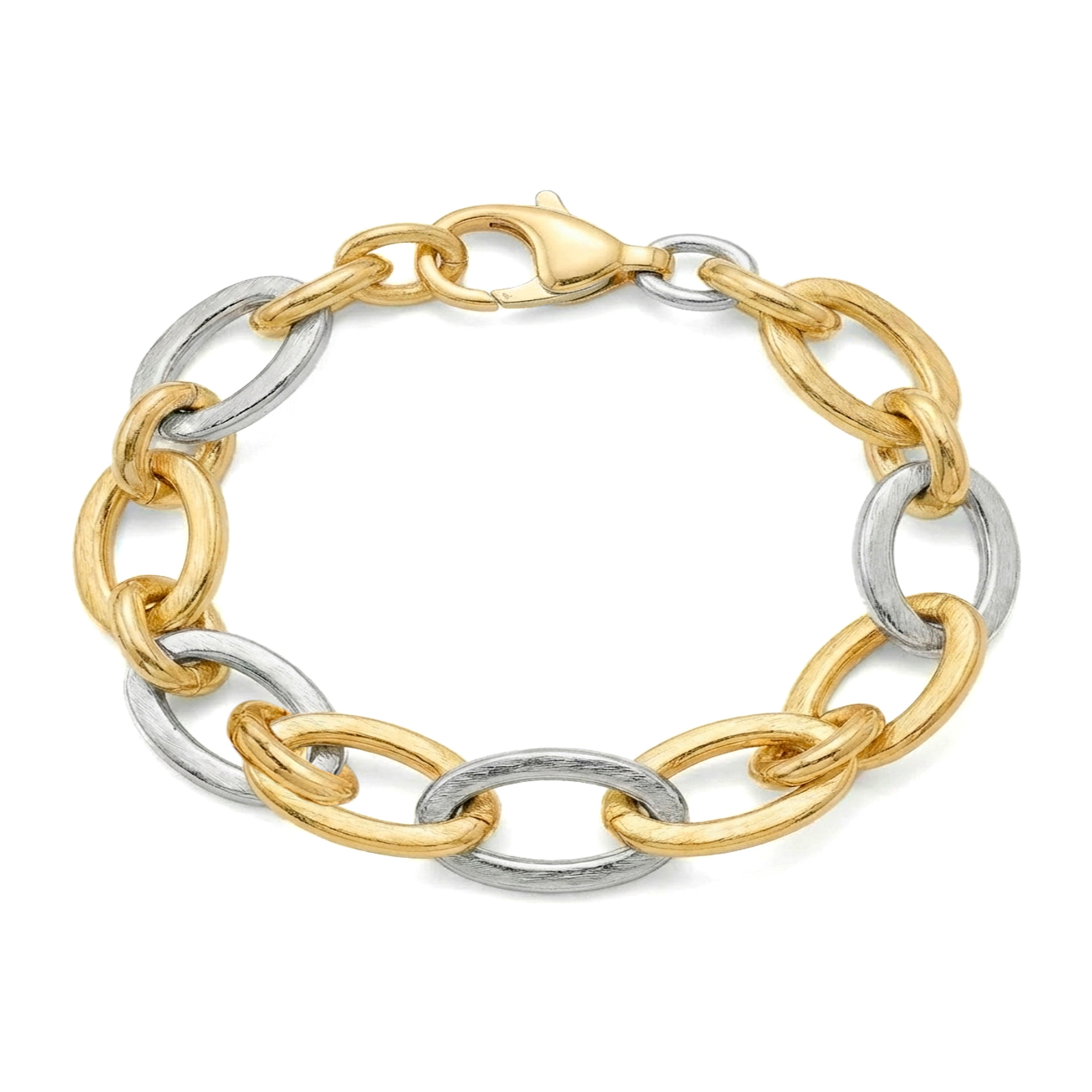 Pulsera Adelky acabado plata y oro amarillo 18k