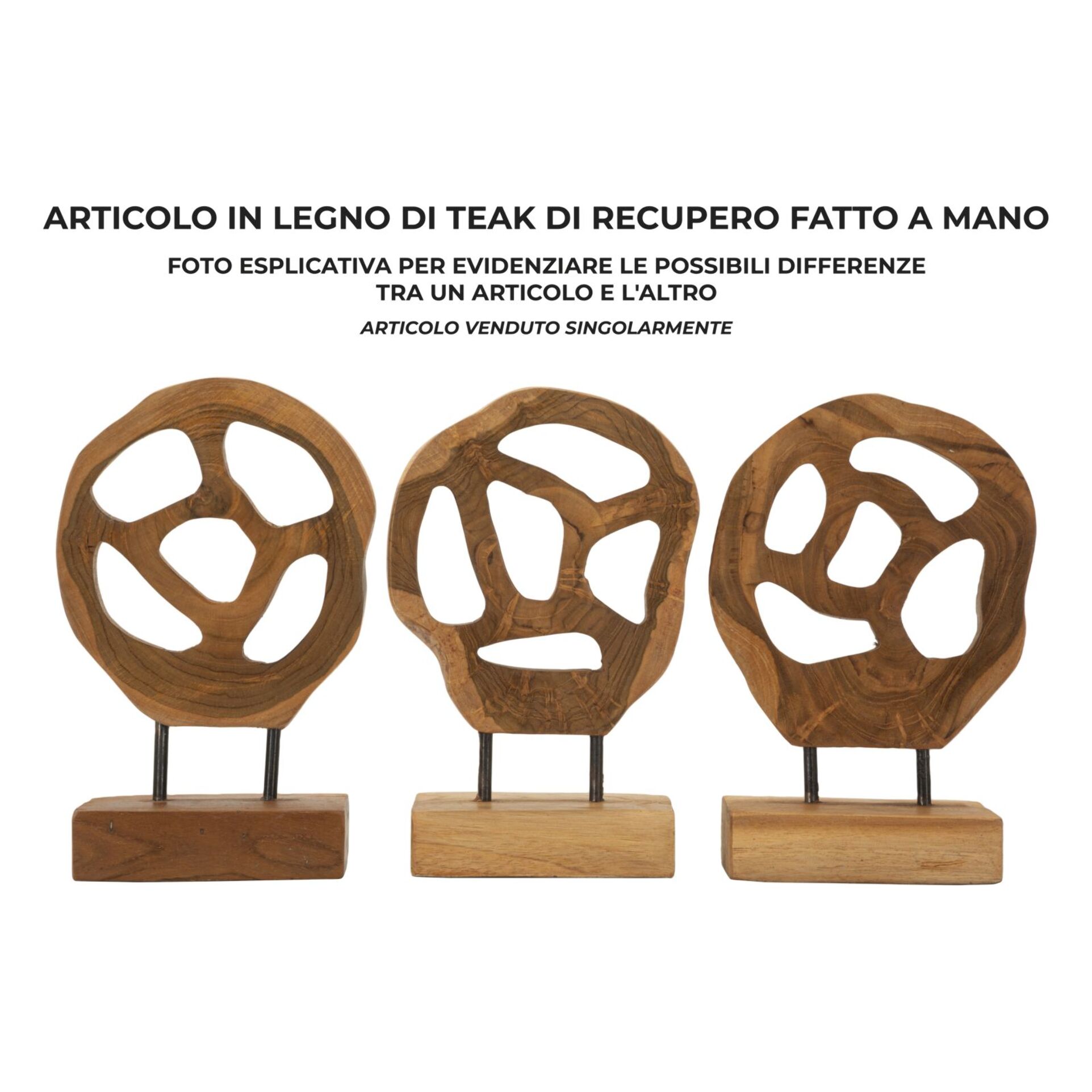 SCULTURA LUBANG IN TEAK RICICLATO CM 18X10X27 (PEZZI UNICI - NON RIP. IN SERIE)