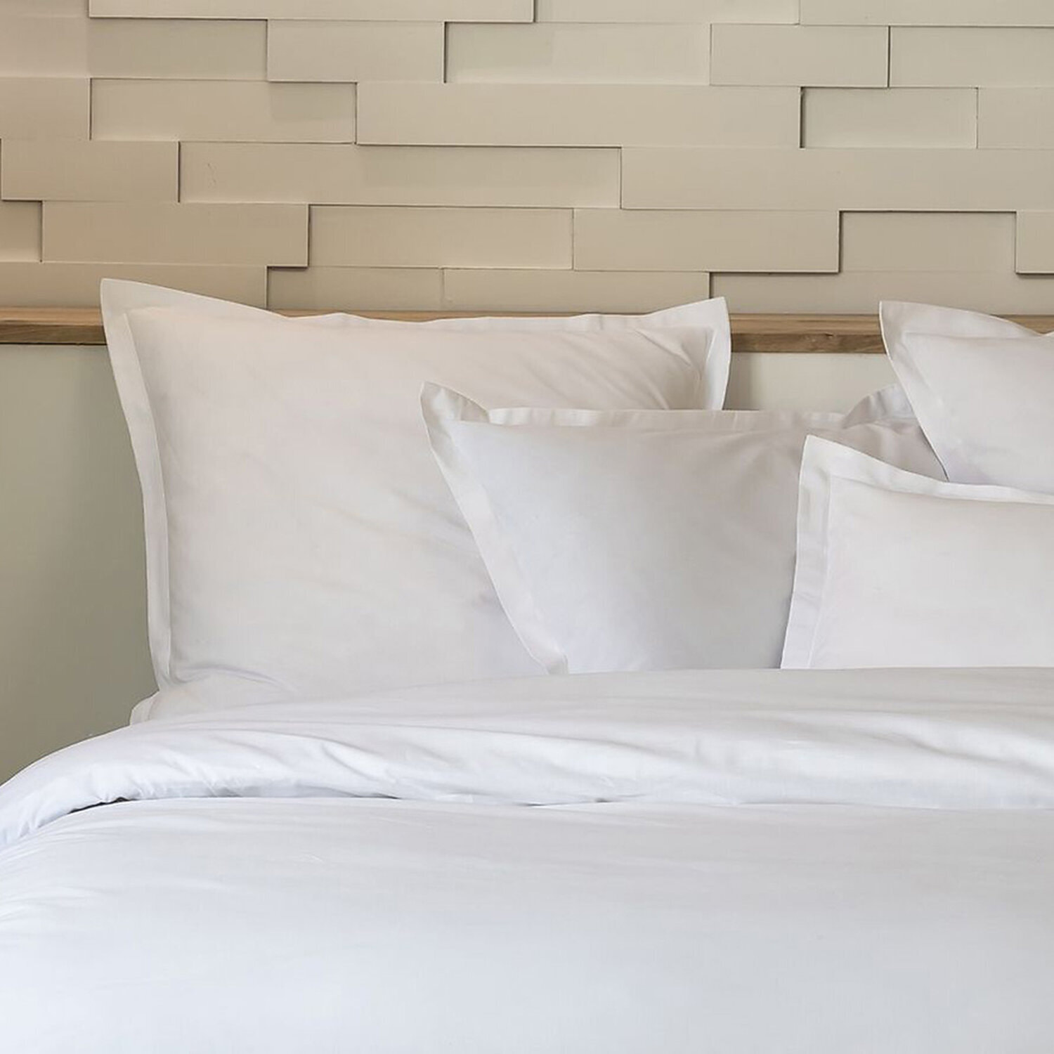 Parure housse de couette unie 100% percale de coton - mura - terracotta