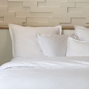 Parure housse de couette unie 100% percale de coton - mura - terracotta