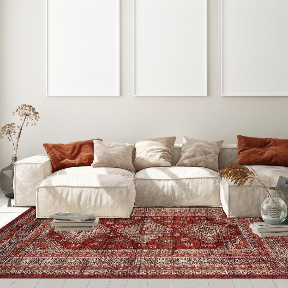 Tapis oriental tissé motif ethnique HEJE