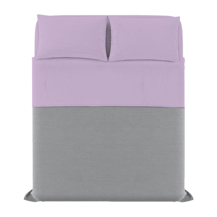 COMPLETO LETTO MAX COLOR MADE IN ITALY COTONE- LILLA MATRIMONIALE