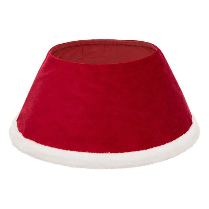 Cache pied de sapin D.56cm rouge et blanc