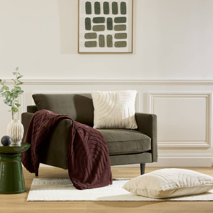 Plaid Arka 180x230cm effet fausse fourrure marron